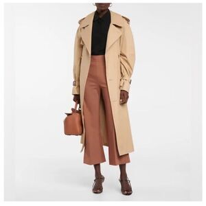 Victoria Beckham Kick Flare Crop Trousers in Cinnamon Brown